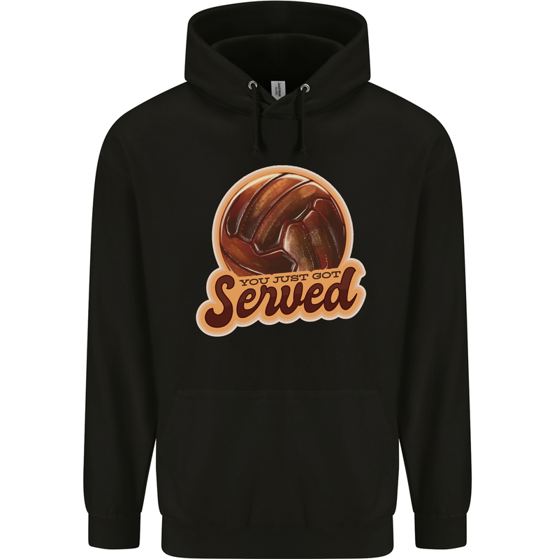 Volleyball You've Been Served Funny Mens 80% Cotton Hoodie Black
