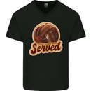 Volleyball You've Been Served Funny Mens V-Neck Cotton T-Shirt Black