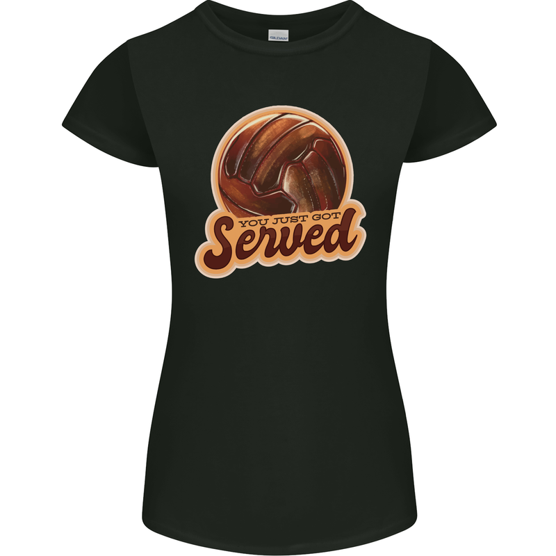 Volleyball You've Been Served Funny Womens Petite Cut T-Shirt Black
