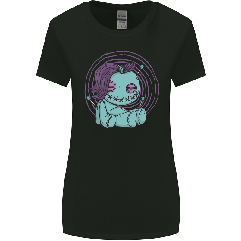 Voodoo Doll Black Magic Evil Spirits Halloween Womens Wider Cut T-Shirt Black