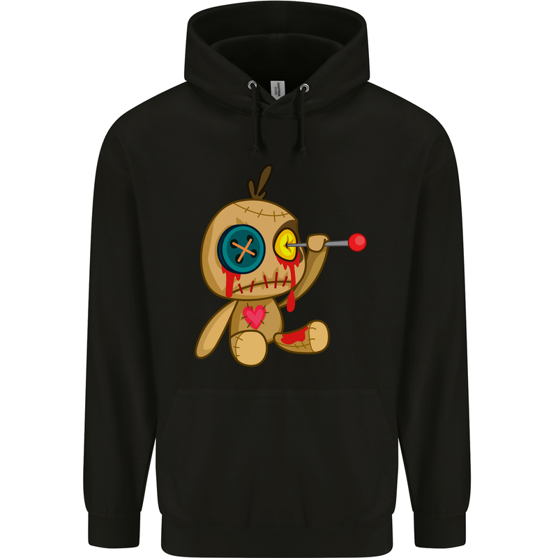 Voodoo Doll Eye Evil Spirits Dark Magic Halloween Childrens Kids Hoodie Black