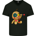 Voodoo Doll Eye Evil Spirits Dark Magic Halloween Mens V-Neck Cotton T-Shirt Black
