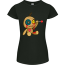 Voodoo Doll Eye Evil Spirits Dark Magic Halloween Womens Petite Cut T-Shirt Black