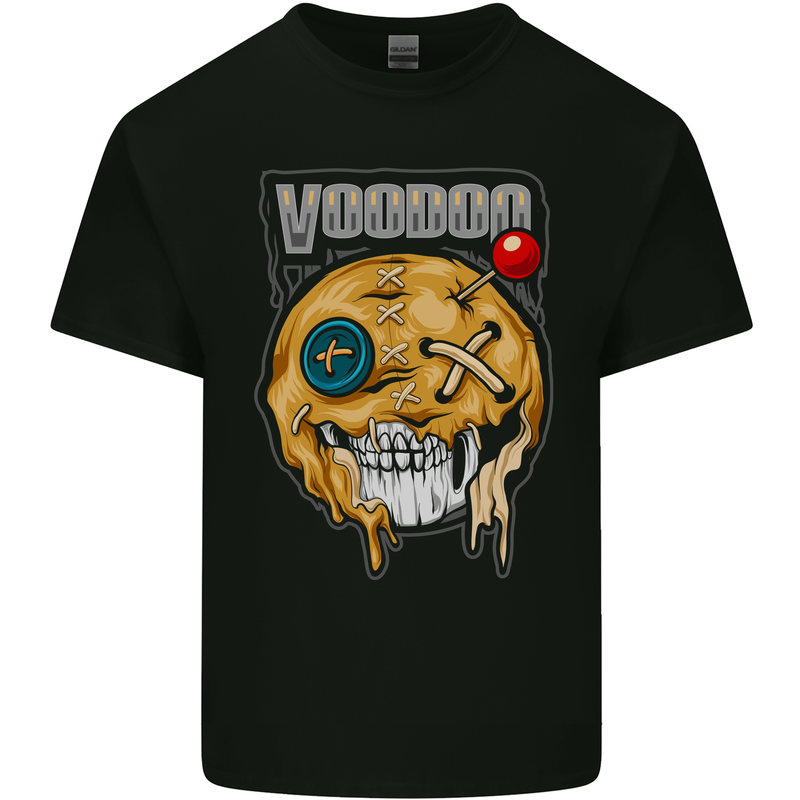 Voodoo Doll Skull Evil Spirits Dark Magic Halloween Mens Cotton T-Shirt Tee Top Black