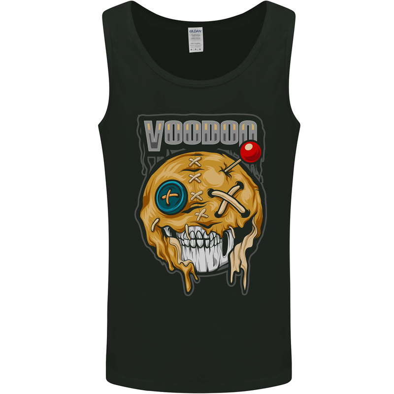 Voodoo Doll Skull Evil Spirits Dark Magic Halloween Mens Vest Tank Top Black