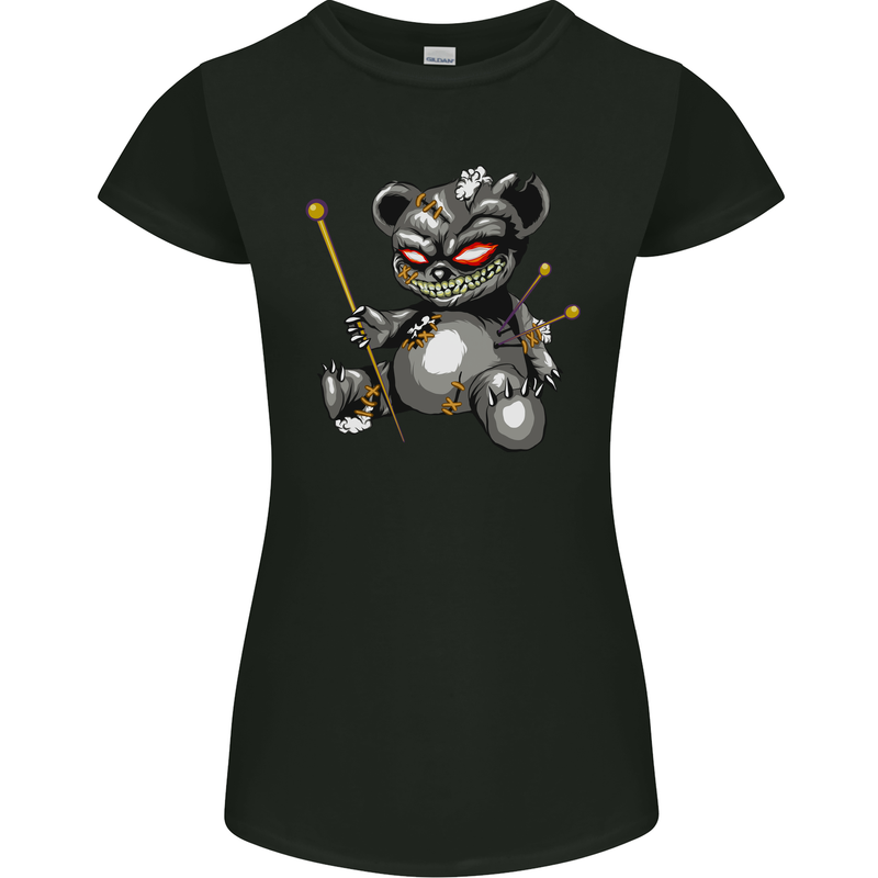 Voodoo Doll Skull Koala Bear Halloween Womens Petite Cut T-Shirt Black