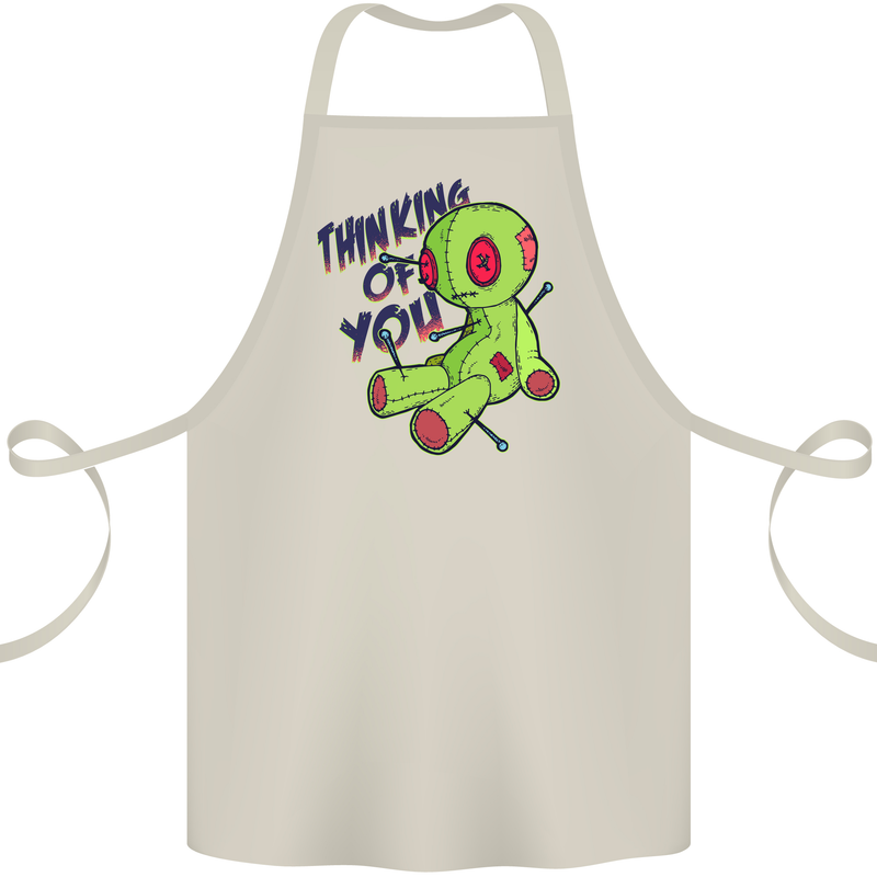 Voodoo Doll Thinking of You Halloween Black Magic Cotton Apron 100% Organic Natural