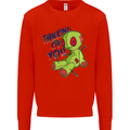 Voodoo Doll Thinking of You Halloween Black Magic Kids Sweatshirt Jumper Bright Red