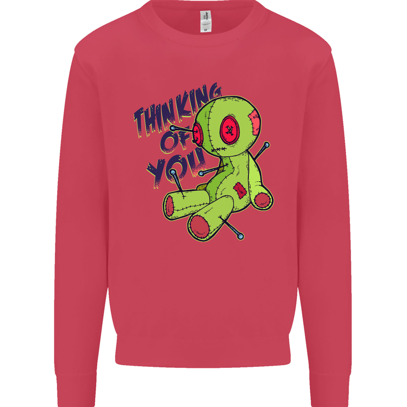 Voodoo Doll Thinking of You Halloween Black Magic Kids Sweatshirt Jumper Heliconia