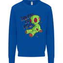Voodoo Doll Thinking of You Halloween Black Magic Kids Sweatshirt Jumper Royal Blue