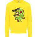 Voodoo Doll Thinking of You Halloween Black Magic Kids Sweatshirt Jumper Yellow