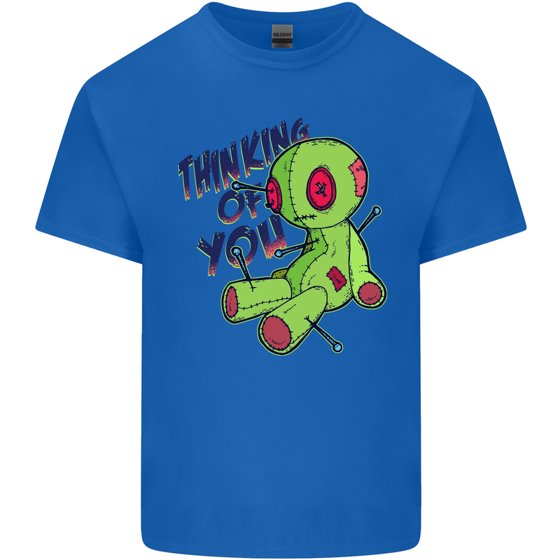 Voodoo Doll Thinking of You Halloween Black Magic Kids T-Shirt Childrens Royal Blue