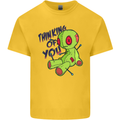 Voodoo Doll Thinking of You Halloween Black Magic Kids T-Shirt Childrens Yellow