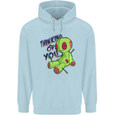 Voodoo Doll Thinking of You Halloween Black Magic Mens 80% Cotton Hoodie Light Blue