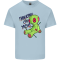 Voodoo Doll Thinking of You Halloween Black Magic Mens Cotton T-Shirt Tee Top Light Blue