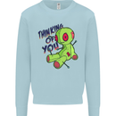 Voodoo Doll Thinking of You Halloween Black Magic Mens Sweatshirt Jumper Light Blue