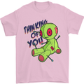 Voodoo Doll Thinking of You Halloween Black Magic Mens T-Shirt 100% Cotton Light Pink