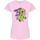 Voodoo Doll Thinking of You Halloween Black Magic Womens Petite Cut T-Shirt Light Pink