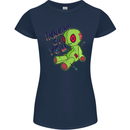 Voodoo Doll Thinking of You Halloween Black Magic Womens Petite Cut T-Shirt Navy Blue