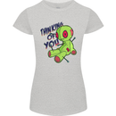 Voodoo Doll Thinking of You Halloween Black Magic Womens Petite Cut T-Shirt Sports Grey