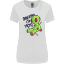Voodoo Doll Thinking of You Halloween Black Magic Womens Wider Cut T-Shirt White