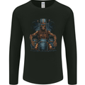 Voodoo Drummer Skull  Drumming Heavy Metal Mens Long Sleeve T-Shirt Black