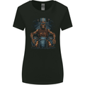 Voodoo Drummer Skull  Drumming Heavy Metal Womens Wider Cut T-Shirt Black