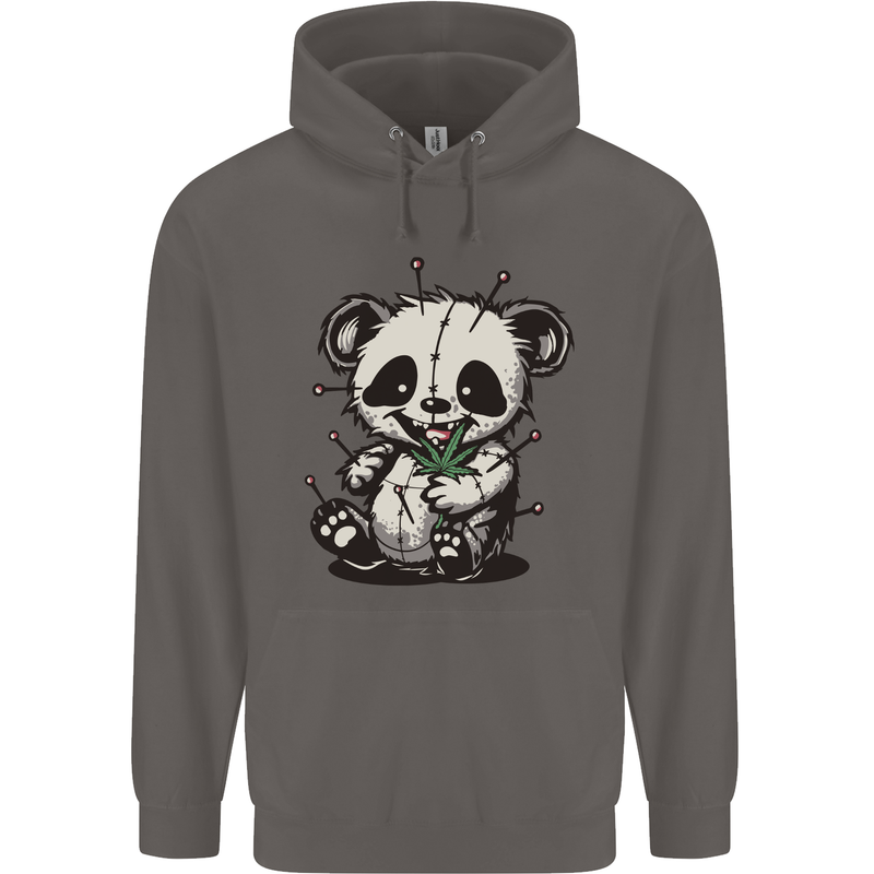 Voodoo Panda Bear With Weed Cannabis Mens 80% Cotton Hoodie Charcoal