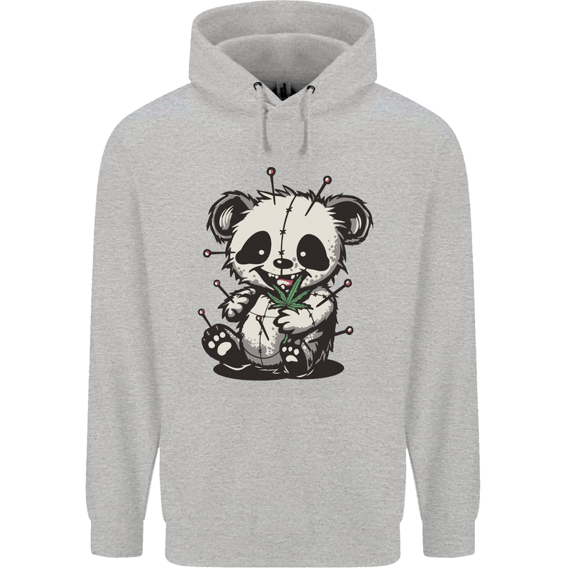 Voodoo Panda Bear With Weed Cannabis Mens 80% Cotton Hoodie Sports Grey
