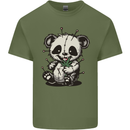 Voodoo Panda Bear With Weed Cannabis Mens Cotton T-Shirt Tee Top Military Green