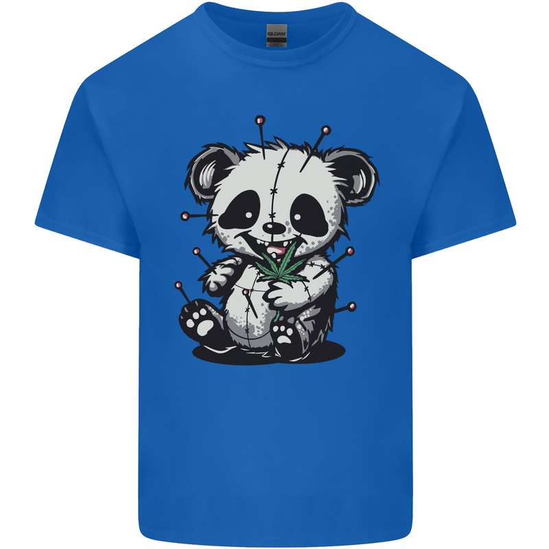 Voodoo Panda Bear With Weed Cannabis Mens Cotton T-Shirt Tee Top Royal Blue