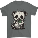 Voodoo Panda Bear With Weed Cannabis Mens T-Shirt 100% Cotton Charcoal