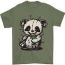 Voodoo Panda Bear With Weed Cannabis Mens T-Shirt 100% Cotton Military Green