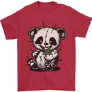 Voodoo Panda Bear With Weed Cannabis Mens T-Shirt 100% Cotton Red