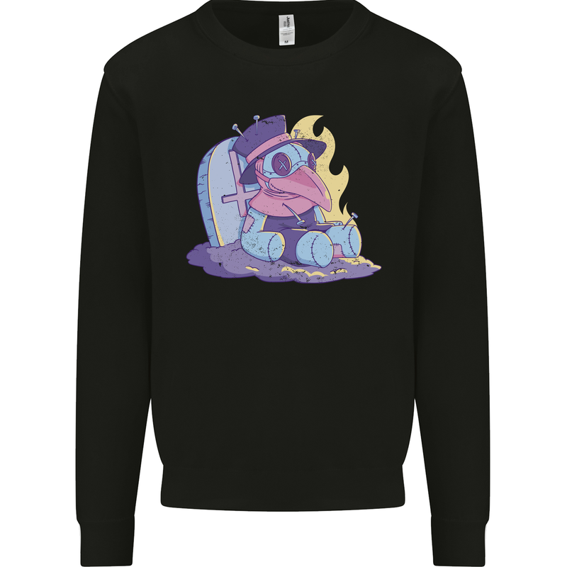 Voodoo Plague Doctor Halloween Graveyard Mens Sweatshirt Jumper Black