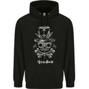 Voodoo Skull Gothic Goth Rock Music Biker Mens 80% Cotton Hoodie Black