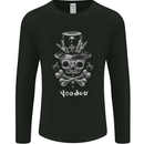 Voodoo Skull Gothic Goth Rock Music Biker Mens Long Sleeve T-Shirt Black
