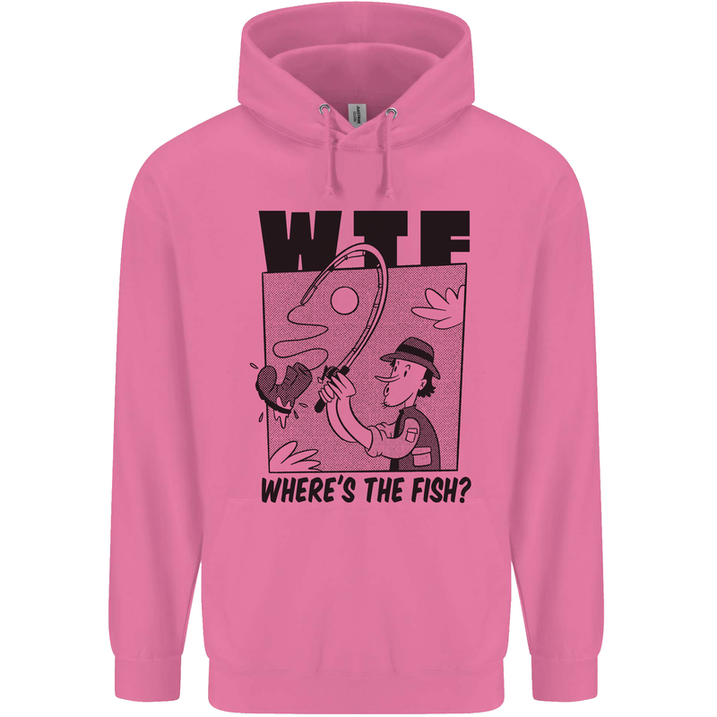 WTF Wheres the Fish Funny Fishing Fisherman Childrens Kids Hoodie Azalea