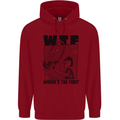 WTF Wheres the Fish Funny Fishing Fisherman Childrens Kids Hoodie Red