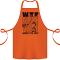 WTF Wheres the Fish Funny Fishing Fisherman Cotton Apron 100% Organic Orange