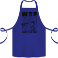 WTF Wheres the Fish Funny Fishing Fisherman Cotton Apron 100% Organic Royal Blue