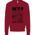 WTF Wheres the Fish Funny Fishing Fisherman Kids Sweatshirt Jumper Red
