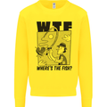 WTF Wheres the Fish Funny Fishing Fisherman Kids Sweatshirt Jumper Yellow