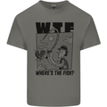 WTF Wheres the Fish Funny Fishing Fisherman Kids T-Shirt Childrens Charcoal