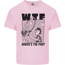 WTF Wheres the Fish Funny Fishing Fisherman Kids T-Shirt Childrens Light Pink