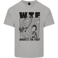 WTF Wheres the Fish Funny Fishing Fisherman Kids T-Shirt Childrens Sports Grey