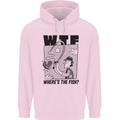 WTF Wheres the Fish Funny Fishing Fisherman Mens 80% Cotton Hoodie Light Pink