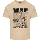 WTF Wheres the Fish Funny Fishing Fisherman Mens Cotton T-Shirt Tee Top Sand