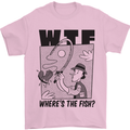 WTF Wheres the Fish Funny Fishing Fisherman Mens T-Shirt 100% Cotton Light Pink