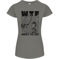 WTF Wheres the Fish Funny Fishing Fisherman Womens Petite Cut T-Shirt Charcoal